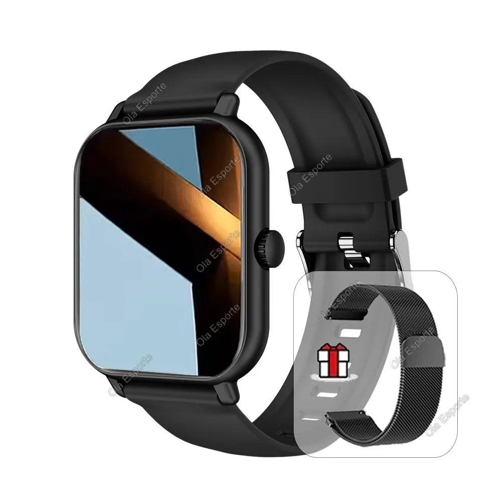 Smartwatch 2026 com tela colorida de 2,01 polegadas, compatível com Android e iOS, Bluetooth para atender chamadas, rastreador de atividades físicas