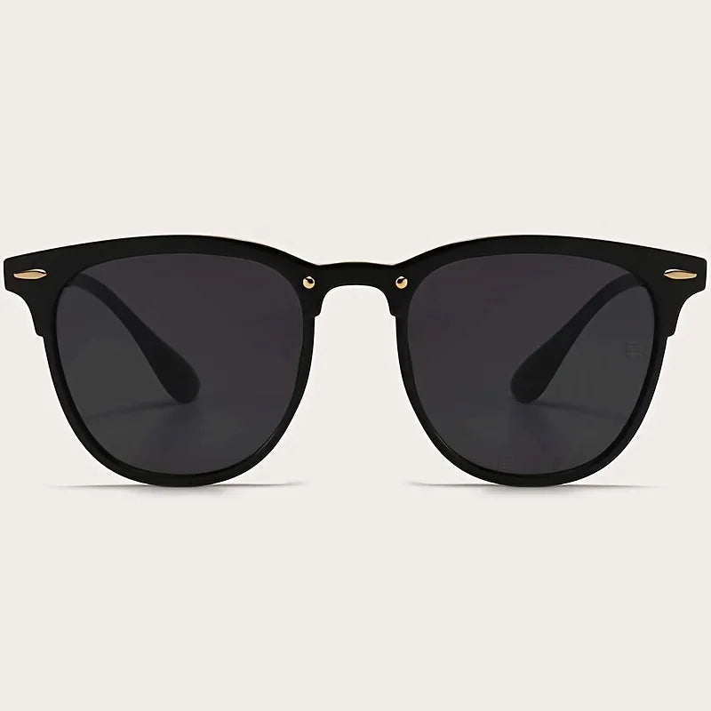 Óculos de Sol Femininos Estilo Olho de Gato com Armação Metálica com Rebites, Proteção UV400