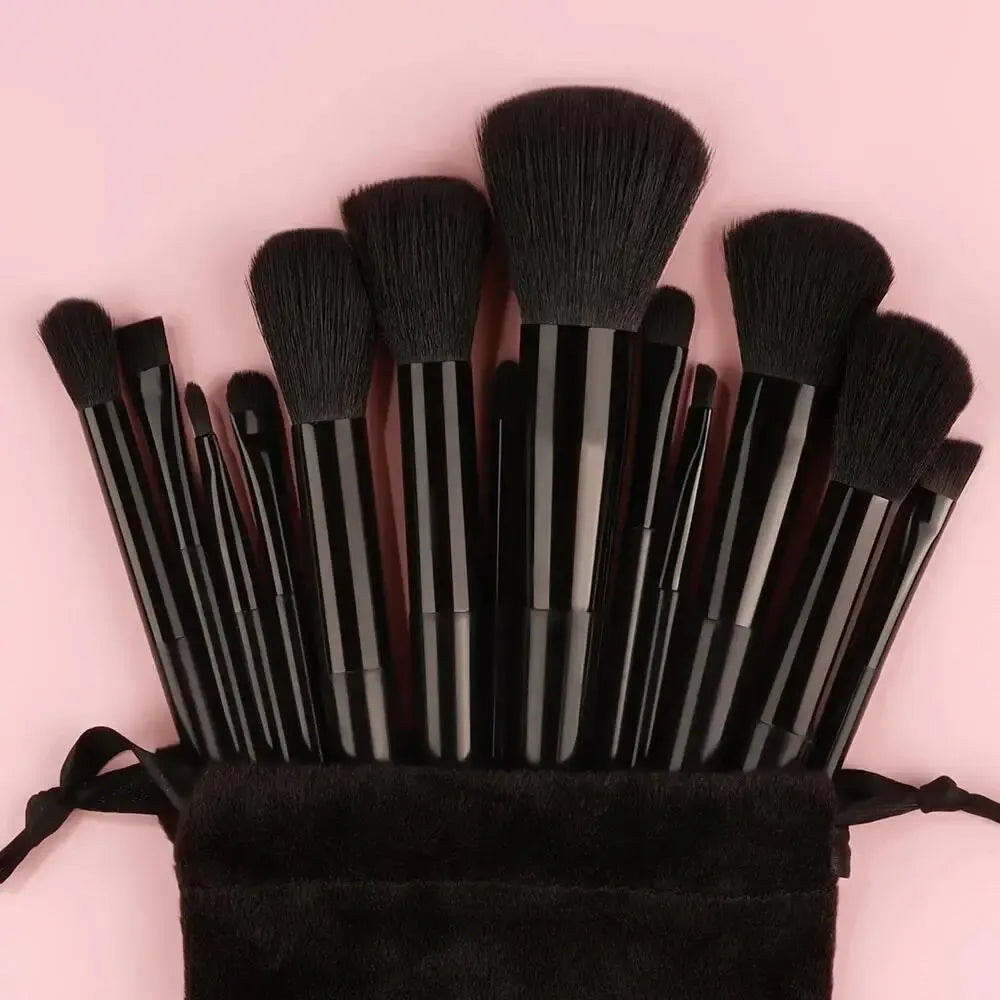 Conjunto de Pincéis de Maquiagem Macios e Fofos Profissionais para Base, Pó e Sombra, Estilo Kabuki