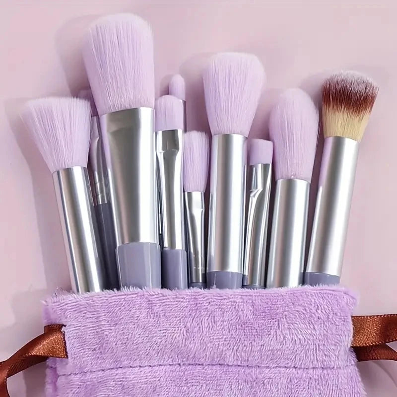 Conjunto de Pincéis de Maquiagem Macios e Fofos Profissionais para Base, Pó e Sombra, Estilo Kabuki