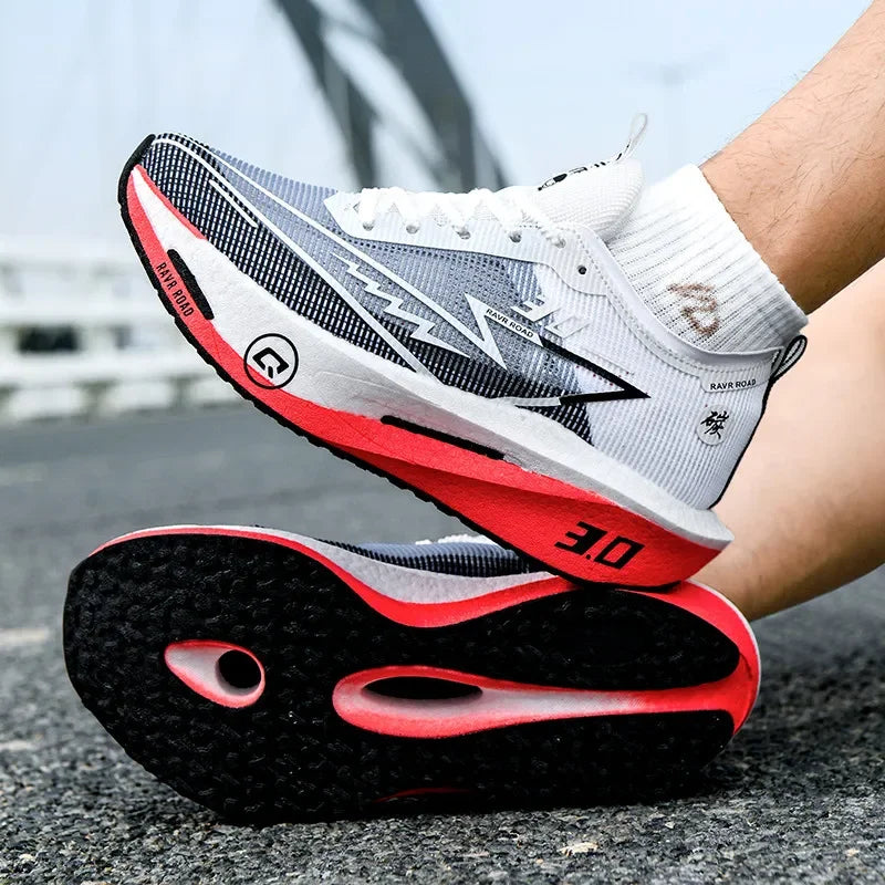 Tênis de corrida masculino com placa de carbono, antiderrapante, amortecido, confortável, para treino e corrida, tênis de tênis casual para mulheres.