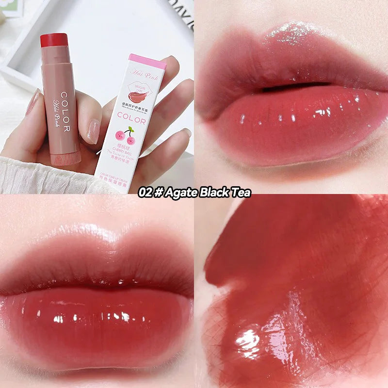 Conjunto de 3 bálsamos labiais hidratantes com cor HAIPINK - Hidratam, atenuam linhas nos lábios e previnem rachaduras.
