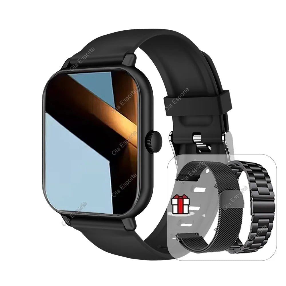 Smartwatch 2026 com tela colorida de 2,01 polegadas, compatível com Android e iOS, Bluetooth para atender chamadas, rastreador de atividades físicas