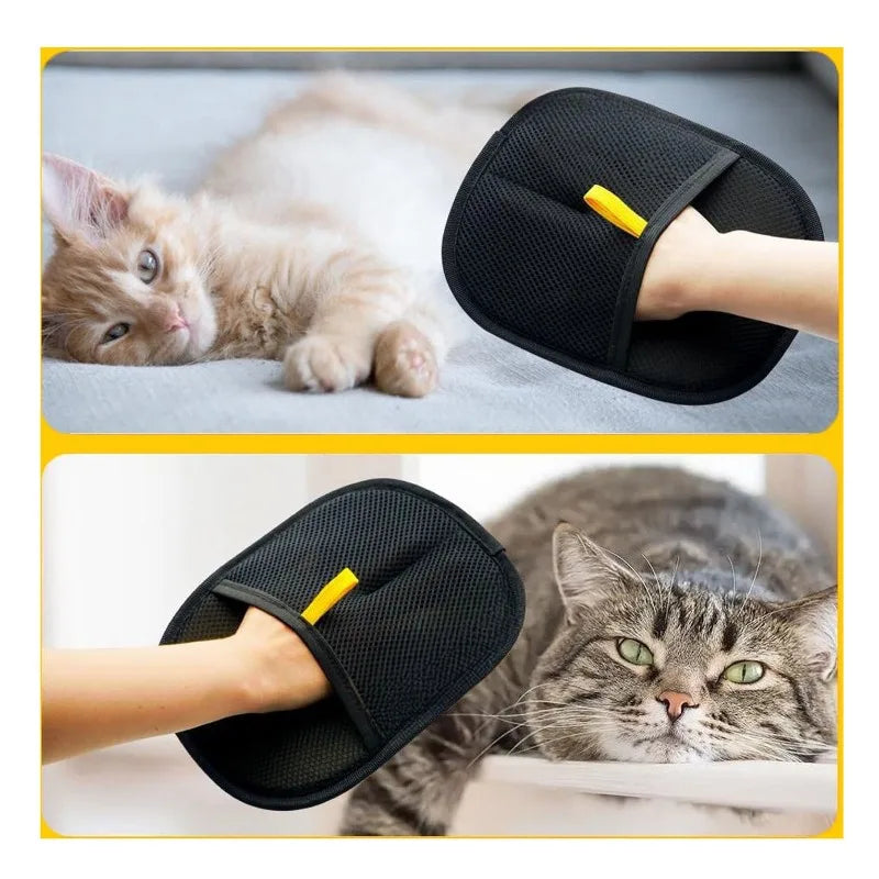 Luvas para higiene de animais de estimação, escova removedora de pelos, luva de limpeza para gatinhos