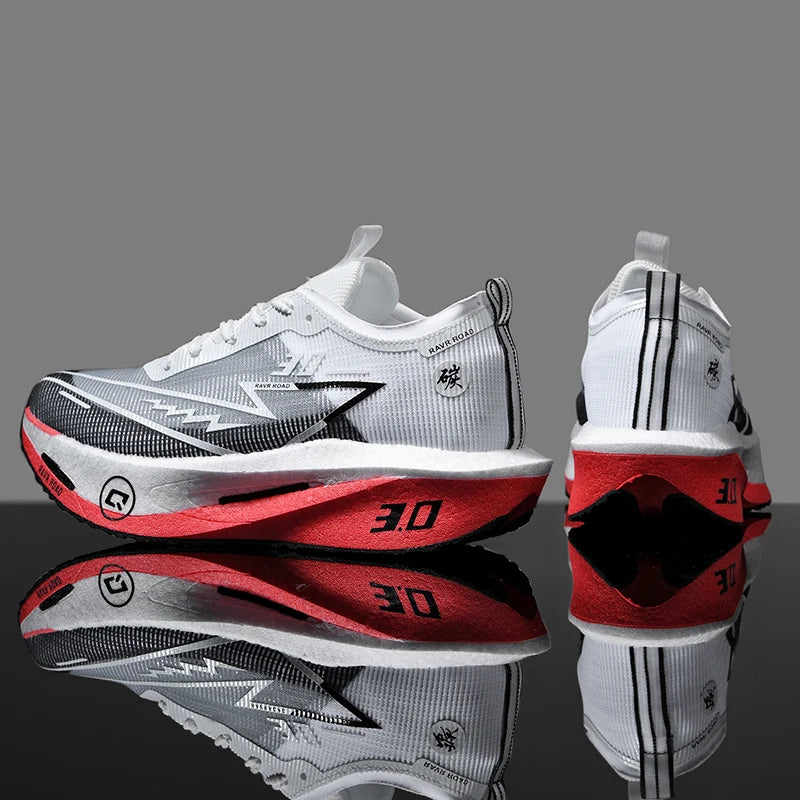 Tênis de corrida masculino com placa de carbono, antiderrapante, amortecido, confortável, para treino e corrida, tênis de tênis casual para mulheres.