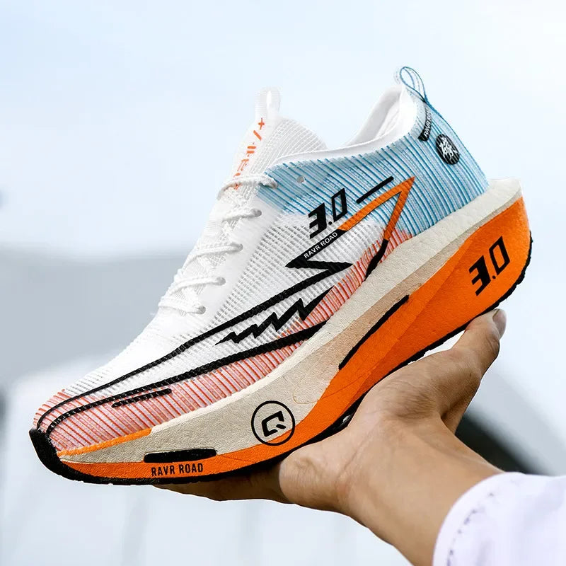 Tênis de corrida masculino com placa de carbono, antiderrapante, amortecido, confortável, para treino e corrida, tênis de tênis casual para mulheres.