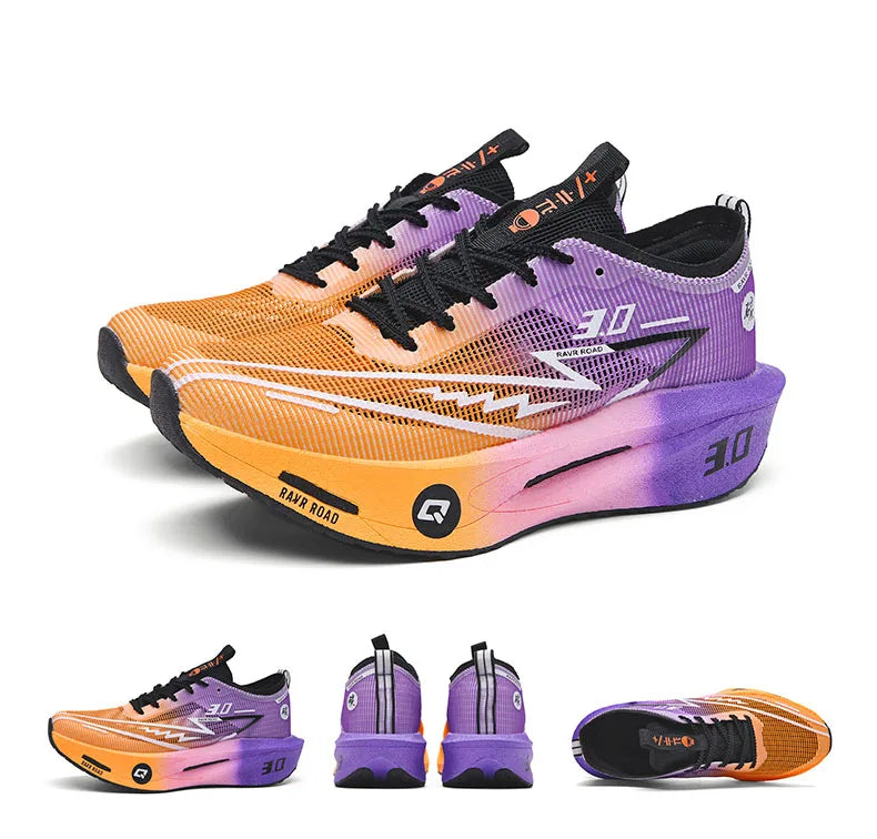 Tênis de corrida masculino com placa de carbono, antiderrapante, amortecido, confortável, para treino e corrida, tênis de tênis casual para mulheres.