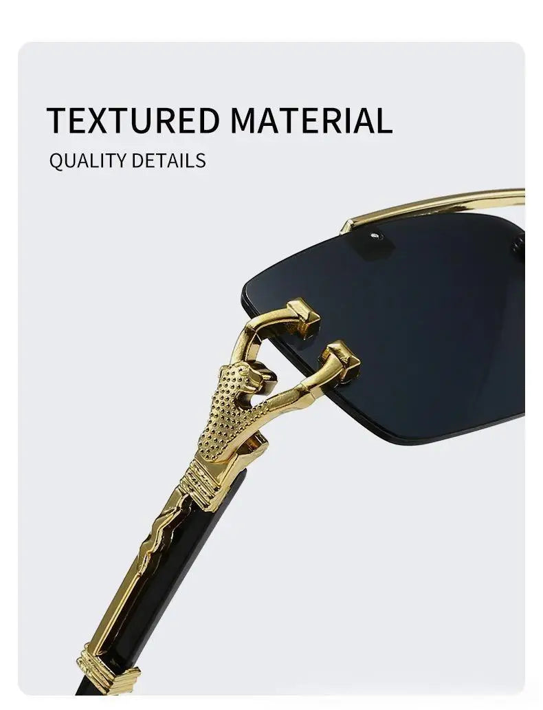 Óculos de Sol Retrô Versáteis com Design Retrô Vanguarda e Hastes Duplas Integradas com Estampa de Leopardo, Proteção UV e Estilo Moderno