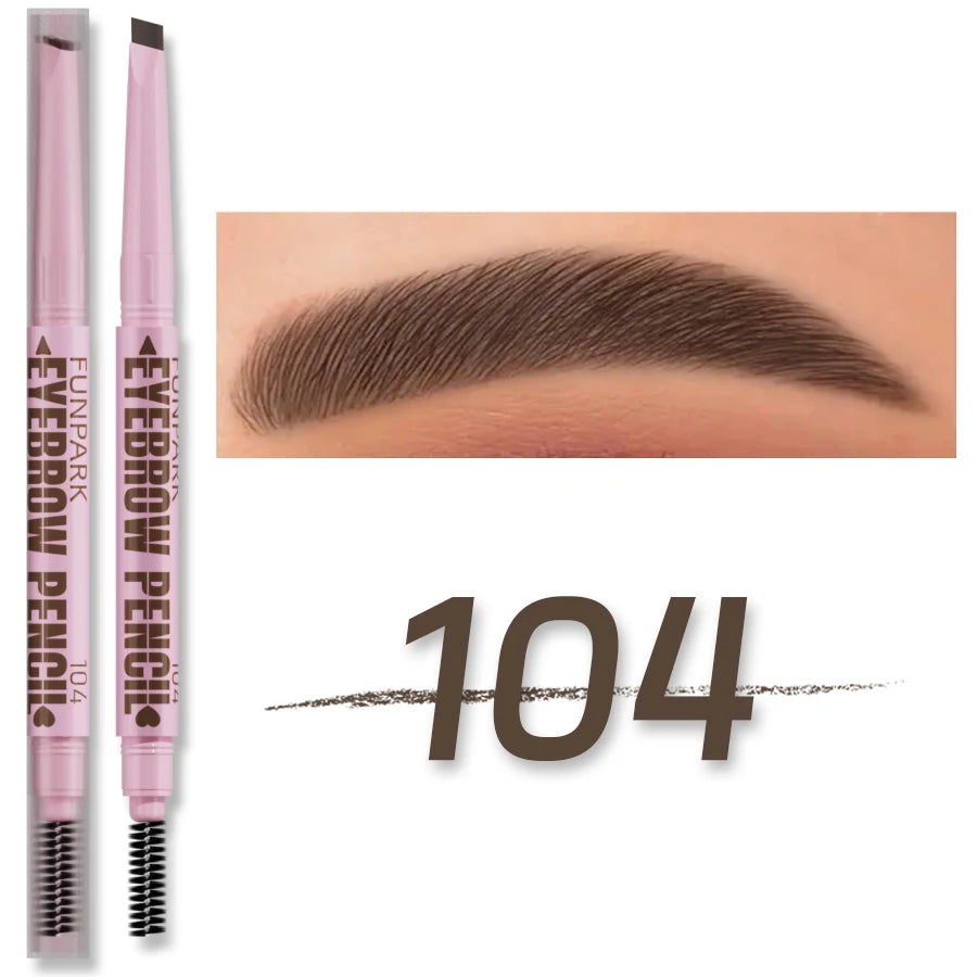 Lápis de sobrancelha 2 em 1 profissional, maquiagem para mulheres, 5 cores, à prova d'água, para sobrancelhas, com efeito tatuagem e longa duração.