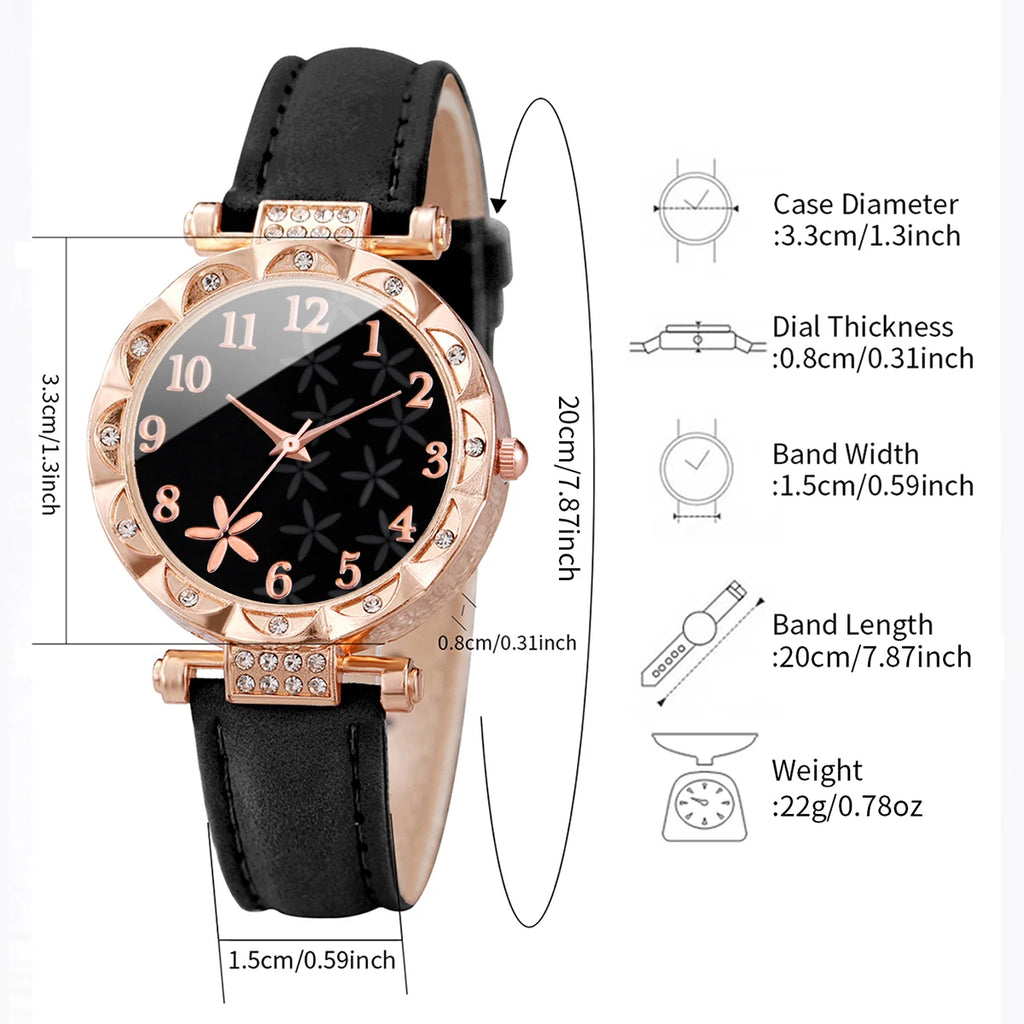 Conjunto de 2 relógios femininos com pulseira