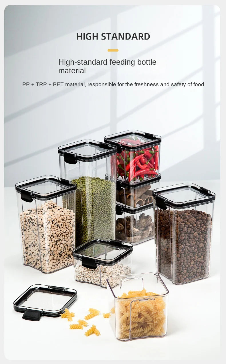 Conjunto de Potes Herméticos para Armazenamento de Grãos e Temperos na Cozinha - Ideal para Cozinhar Grãos e Temperos.