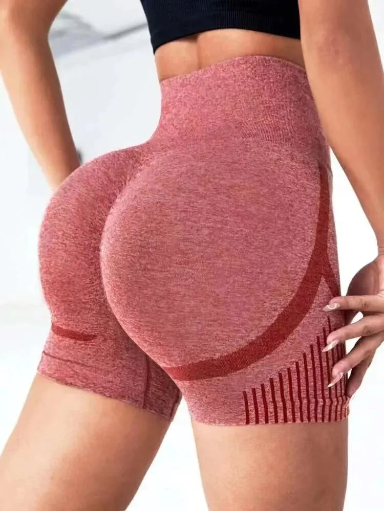 Shorts de ioga femininos de cintura alta para treino, fitness, ioga, levantamento de glúteos, calça curta esportiva para academia e corrida.