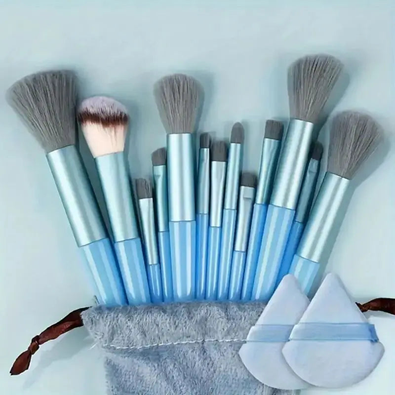Conjunto de Pincéis de Maquiagem Macios e Fofos Profissionais para Base, Pó e Sombra, Estilo Kabuki