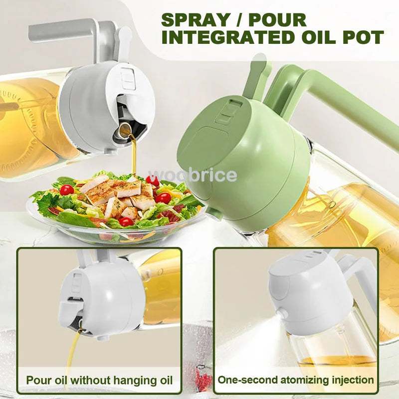 Dispensador de óleo em spray 2 em 1 para cozinha