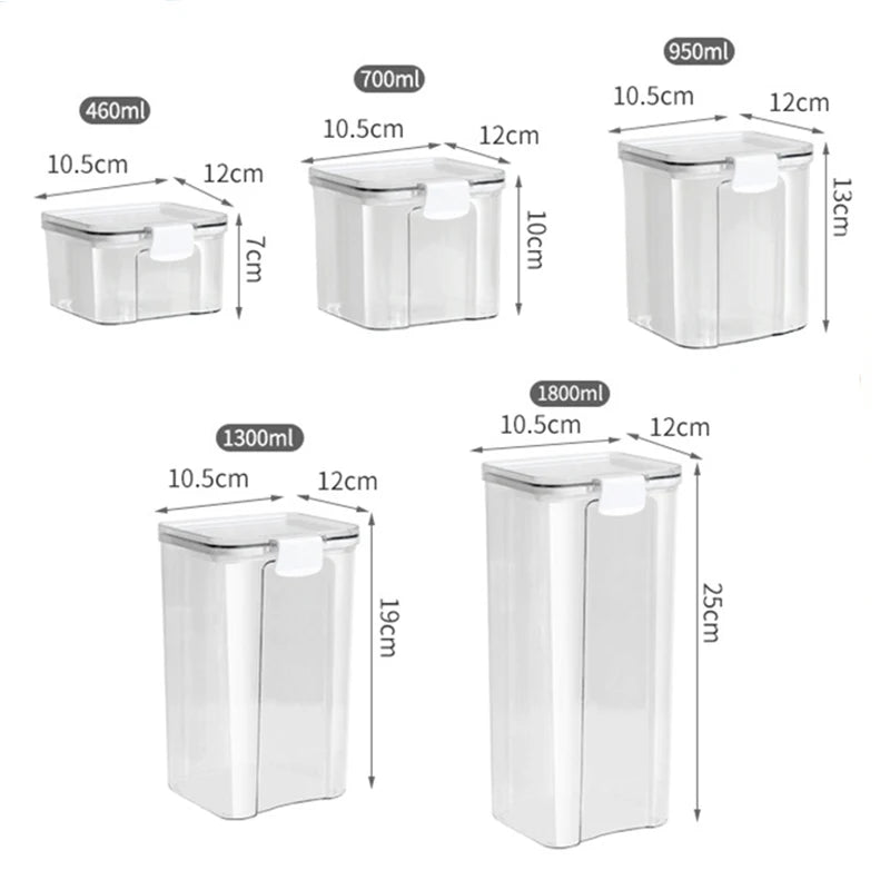Conjunto de Potes Herméticos para Armazenamento de Grãos e Temperos na Cozinha - Ideal para Cozinhar Grãos e Temperos.