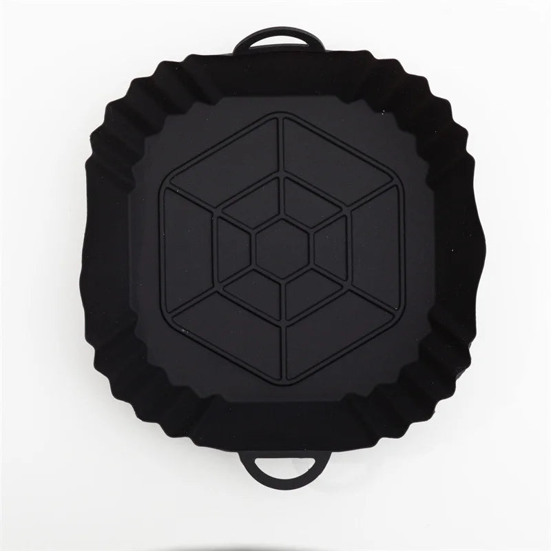 1 unidade de forro de silicone quadrado para fritadeira a ar, reutilizável