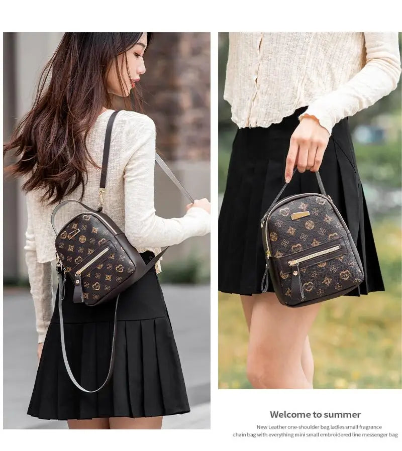 Mochila floral 2026, bolsa feminina da moda moderna e delicada para estudantes e escola.