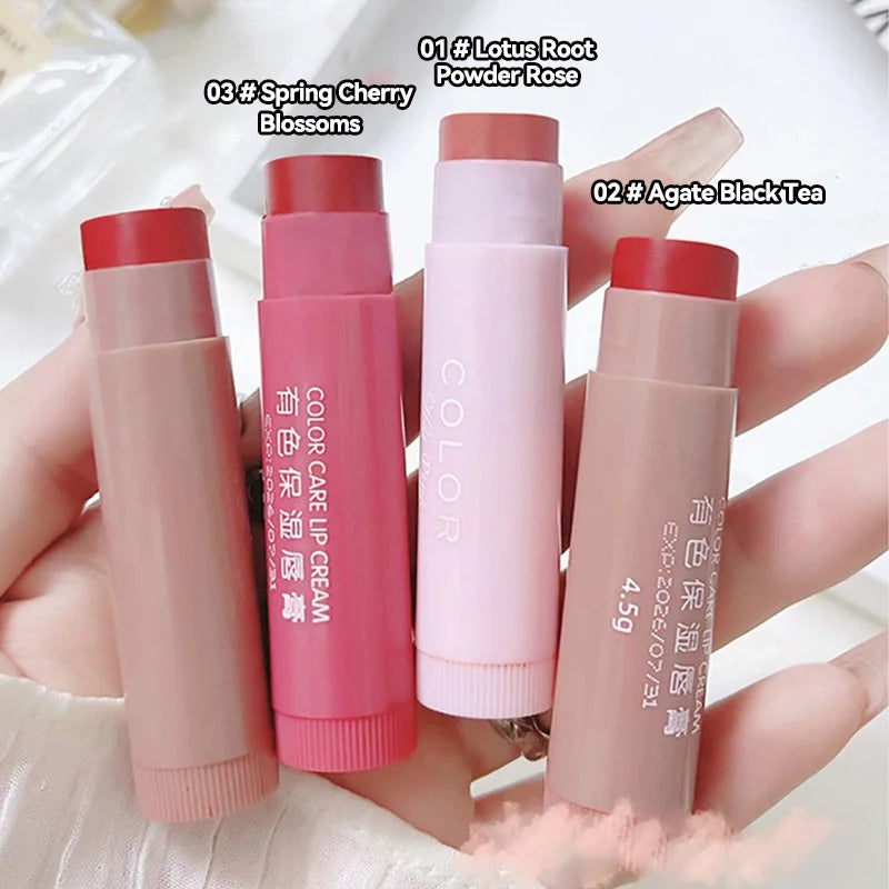 Conjunto de 3 bálsamos labiais hidratantes com cor HAIPINK - Hidratam, atenuam linhas nos lábios e previnem rachaduras.