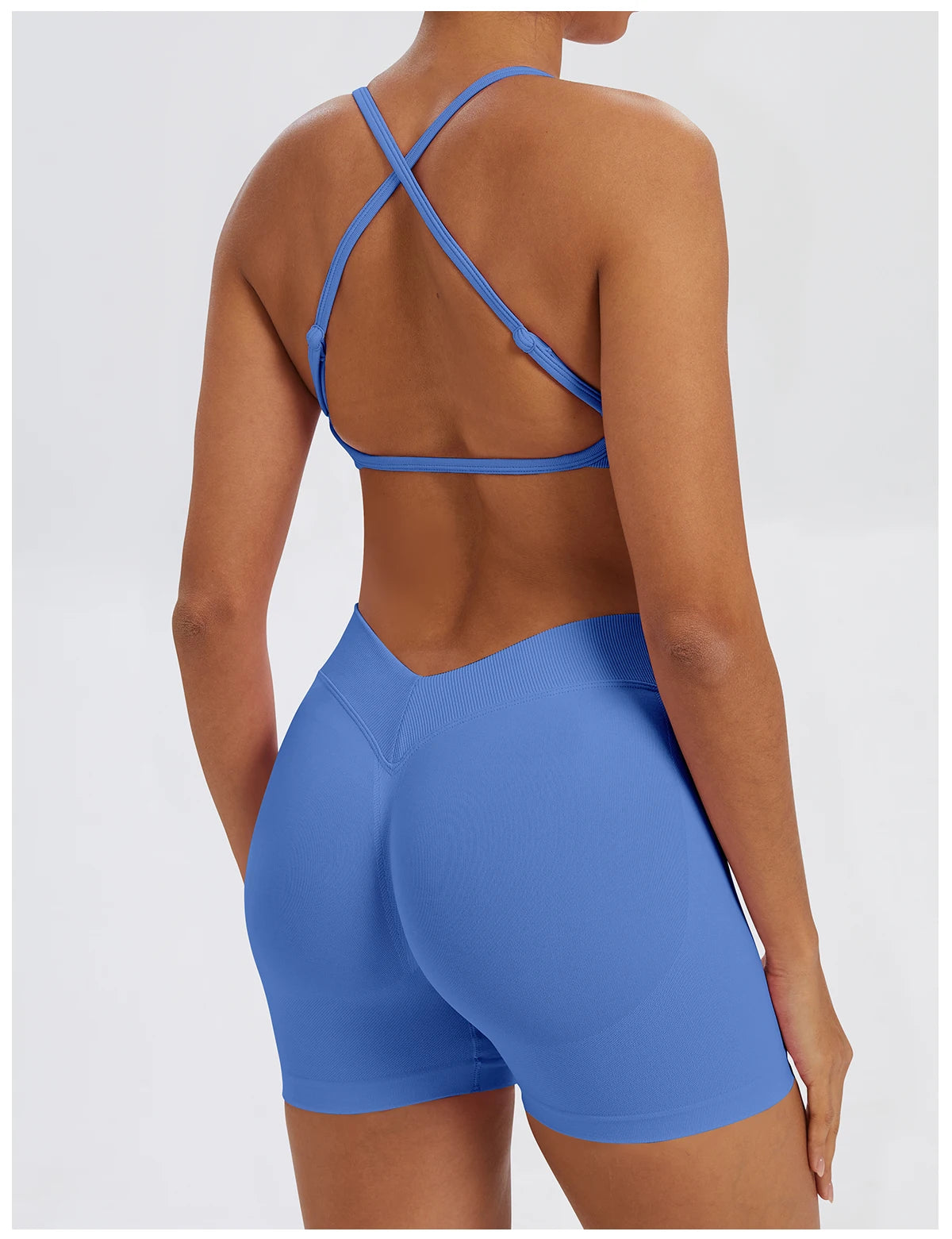 Conjunto Fitness Feminino de 2 Peças para Yoga e Academia – Top Esportivo e Legging de Cintura Alta Sem Costura para Treinos e Atividades Físicas