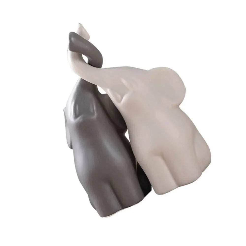 Casal de Elefantes Decorativos Premium – Símbolo de Amor, Prosperidade e Elegância 🐘❤️✨🏡🍀