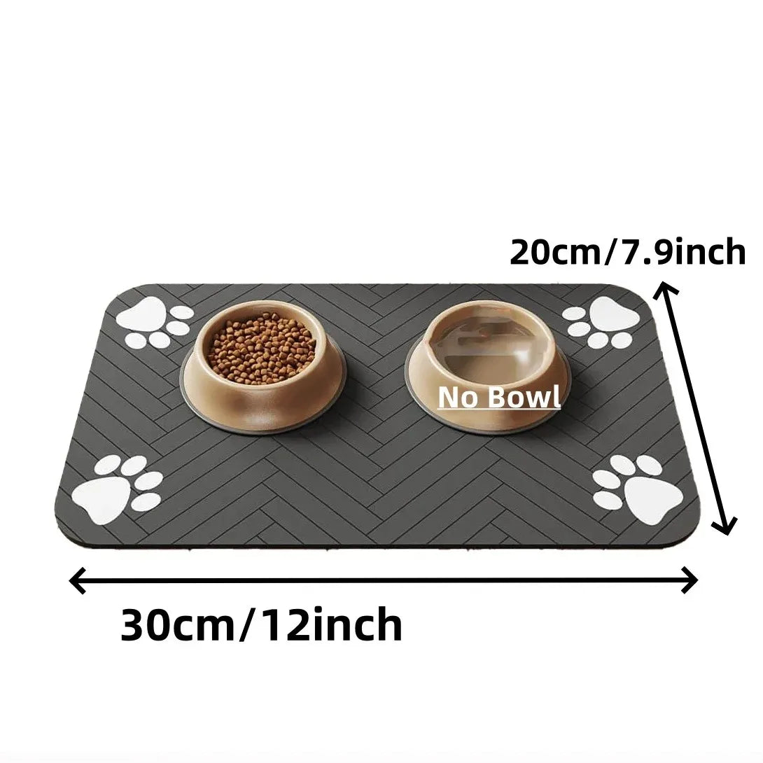 Tapete absorvente para alimentação de animais de estimação - Tapete de secagem rápida com base de borracha para cães e gatos, ideal para tigelas de comida e água.