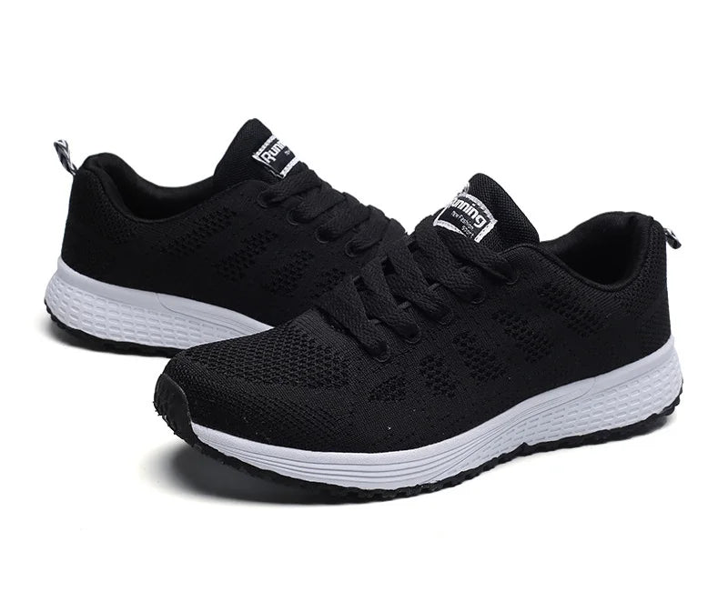 Sapatos casuais femininos, modernos, respiráveis, para caminhada, em mesh