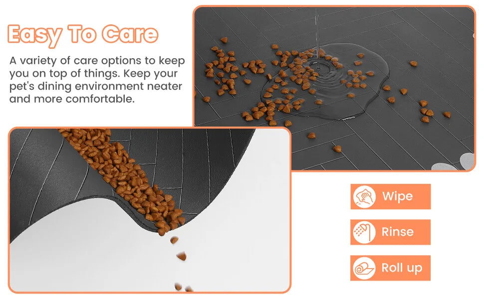 Tapete absorvente para alimentação de animais de estimação - Tapete de secagem rápida com base de borracha para cães e gatos, ideal para tigelas de comida e água.