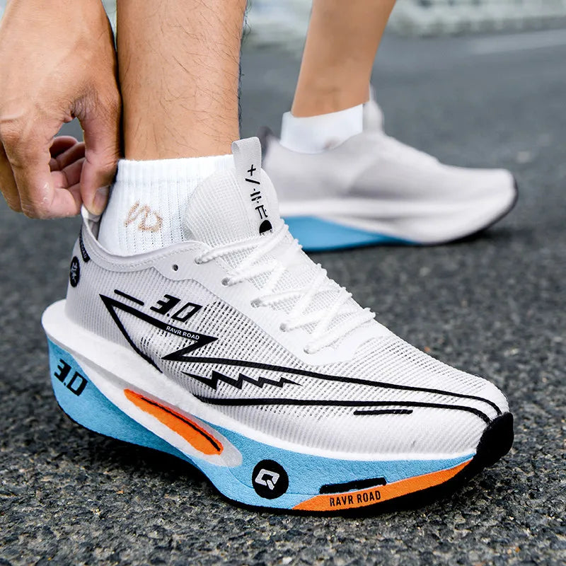 Tênis de corrida masculino com placa de carbono, antiderrapante, amortecido, confortável, para treino e corrida, tênis de tênis casual para mulheres.