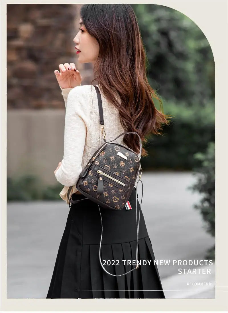 Mochila floral 2026, bolsa feminina da moda moderna e delicada para estudantes e escola.