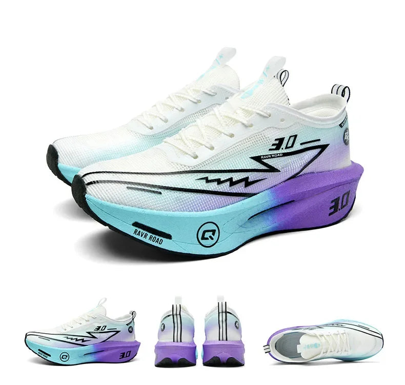 Tênis de corrida masculino com placa de carbono, antiderrapante, amortecido, confortável, para treino e corrida, tênis de tênis casual para mulheres.