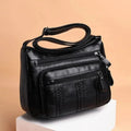 Bolsa feminina grande capacidade, multicamadas, leve