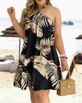 Vestido Boho com Estampa Floral e Decote Halter, Costas Nuas e Alças no Pescoço, Ideal para Primavera/Verão