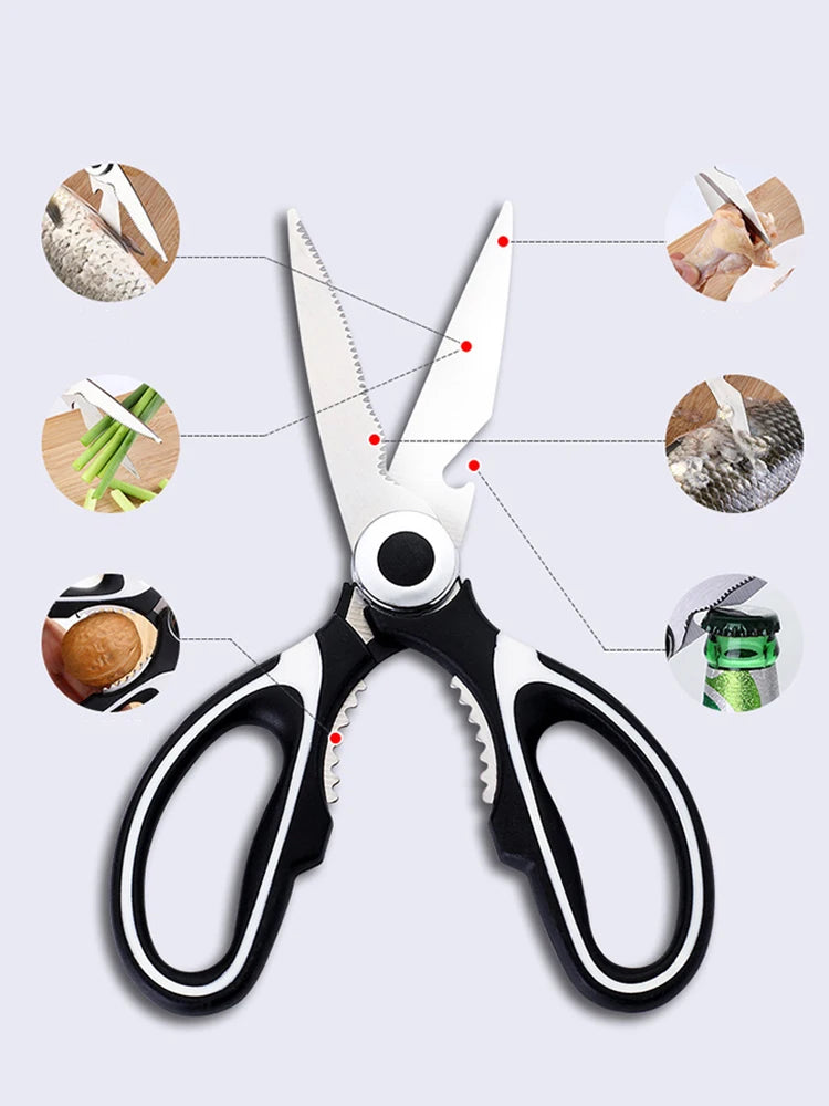 Tesoura multifuncional de cozinha, tesoura para cortar peixe, legumes, carnes e frango