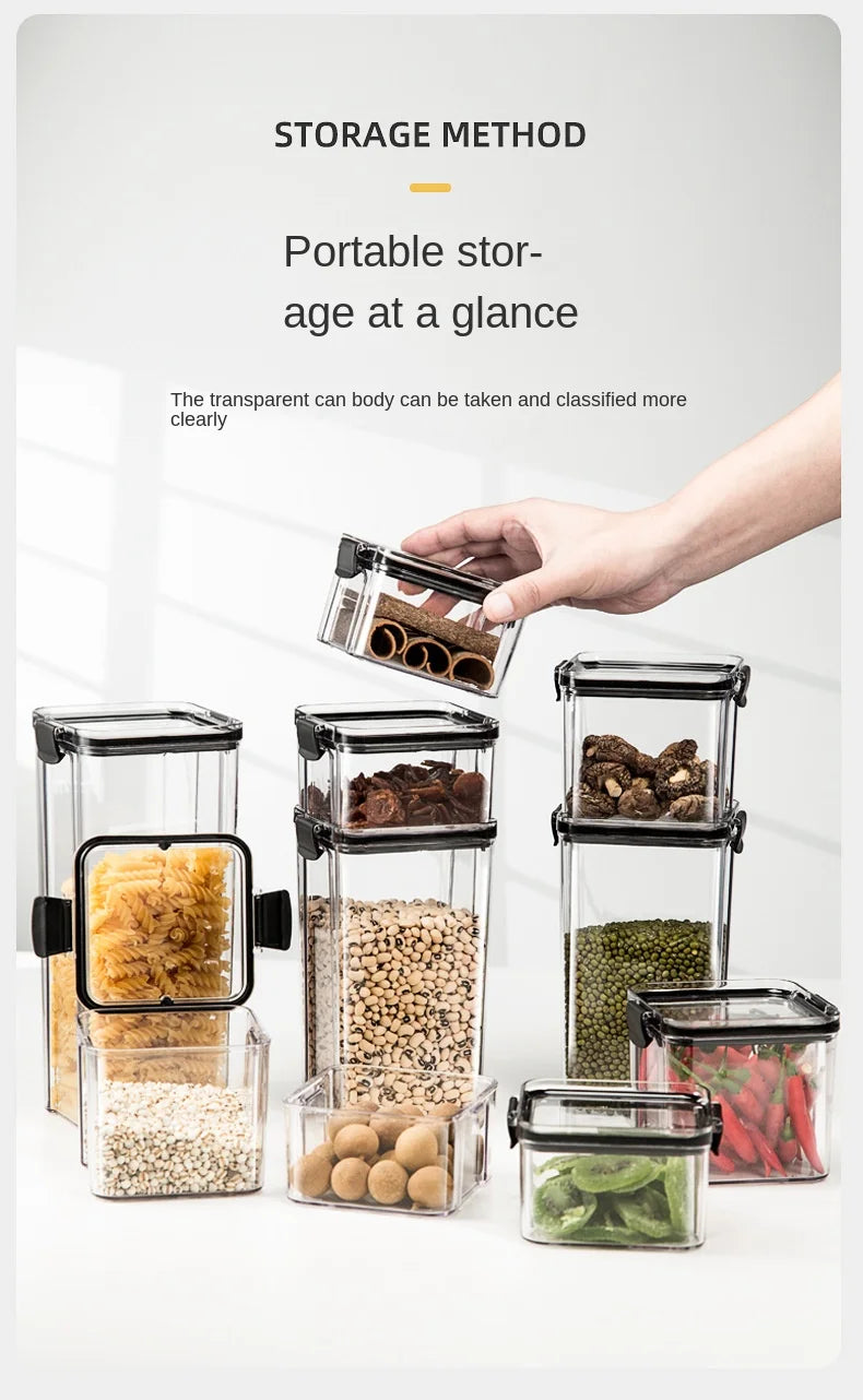 Conjunto de Potes Herméticos para Armazenamento de Grãos e Temperos na Cozinha - Ideal para Cozinhar Grãos e Temperos.