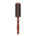 Escova de cabelo redonda com cabo de madeira,pente de cabelo reto com cerdas de javali, escova modeladora de cachos