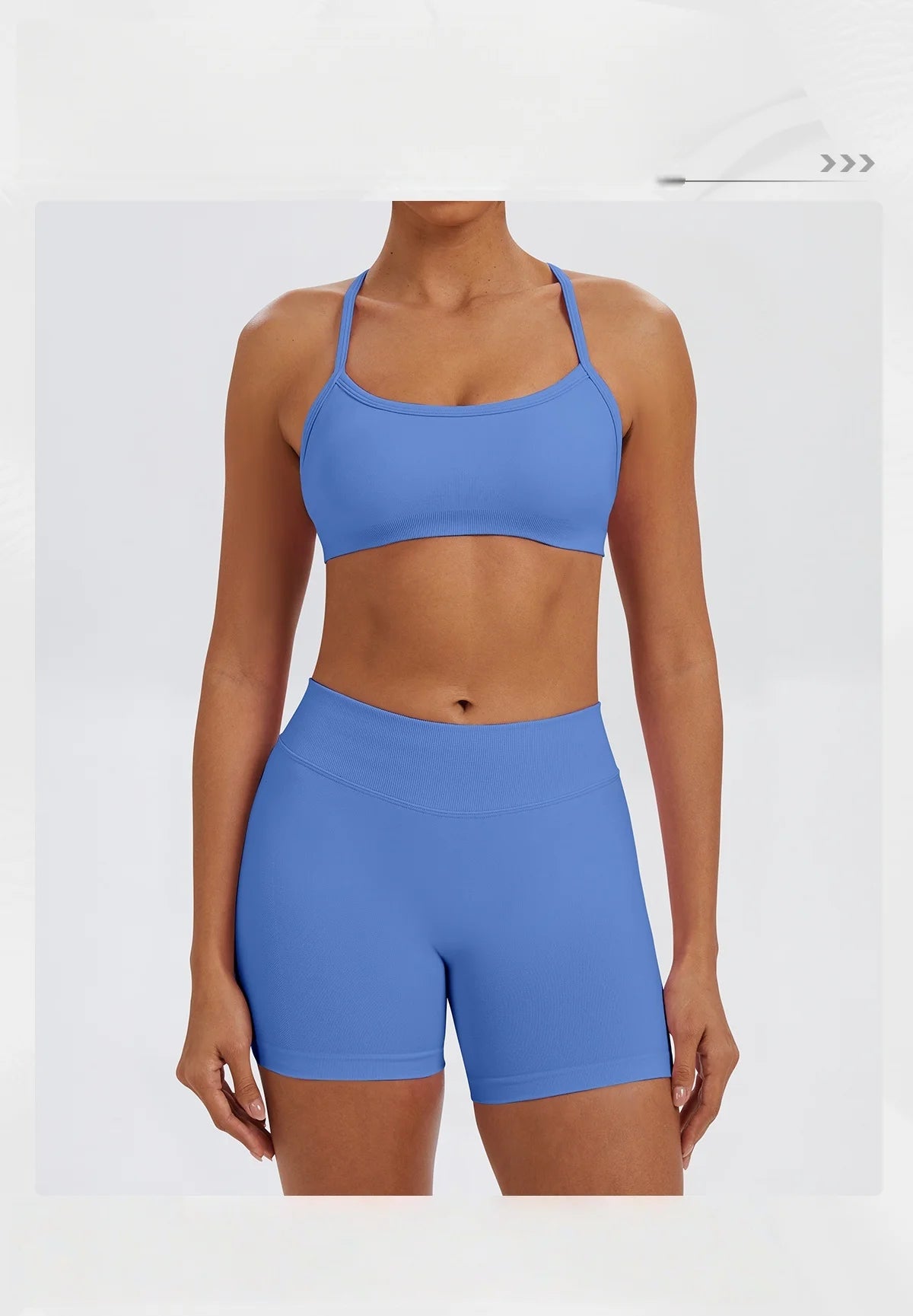 Conjunto Fitness Feminino de 2 Peças para Yoga e Academia – Top Esportivo e Legging de Cintura Alta Sem Costura para Treinos e Atividades Físicas