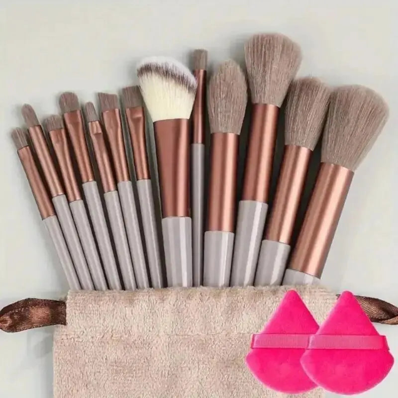Conjunto de Pincéis de Maquiagem Macios e Fofos Profissionais para Base, Pó e Sombra, Estilo Kabuki